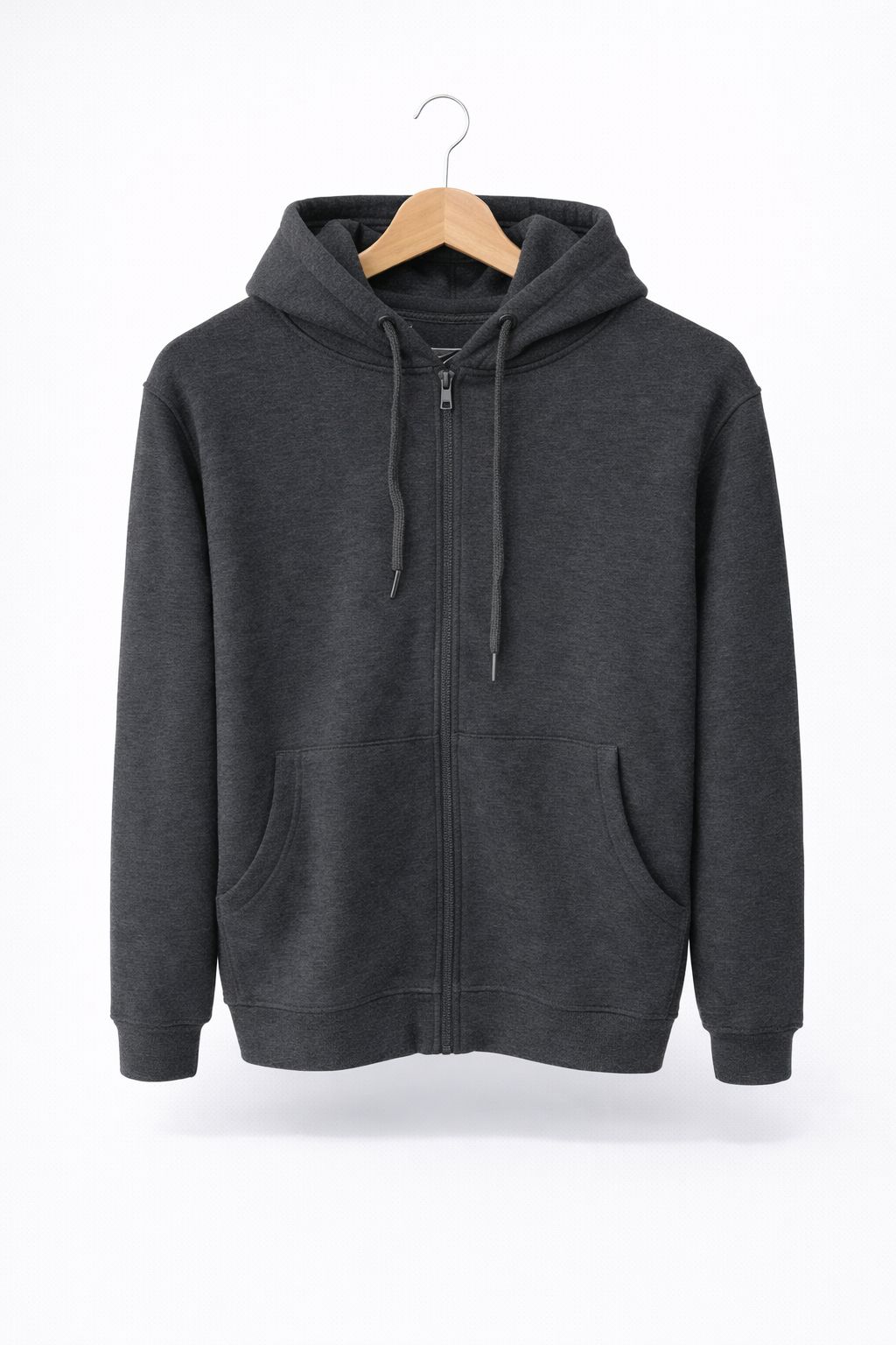 Gray Blue Zipper Hoodie