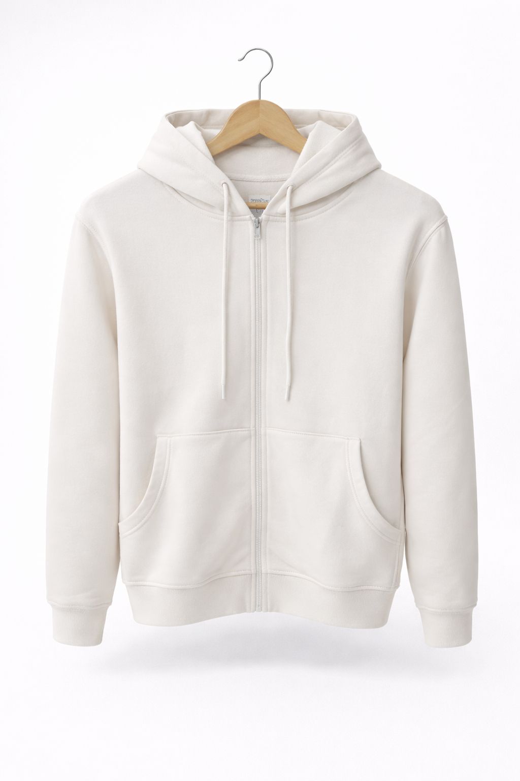 White Zipper Hoodie