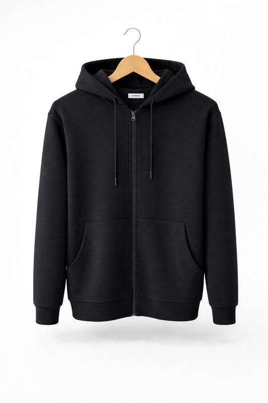 Black Zipper Hoodie